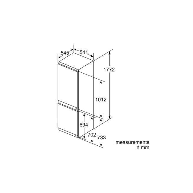 Bosch KIN86VF30G Fridge Freezer No Frost 60/40 Fixed Hinge