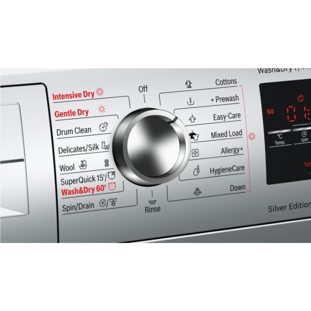 Bosch WVG3047SGB Washer Dryer 7Kg + 4Kg 1500 Spin Silver