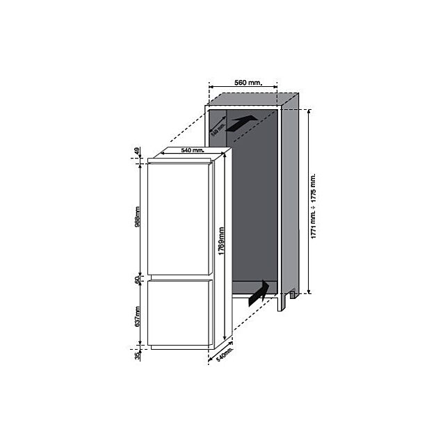 Hoover BHBF172UKT Fridge Freezer 50/50 Frost Free