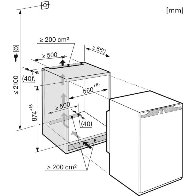 Miele K32222I Fridge Larder Built In Fixed Hinge
