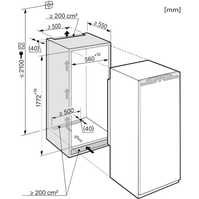 Miele K37222 ID Fridge Larder Built In Fixed Hinge
