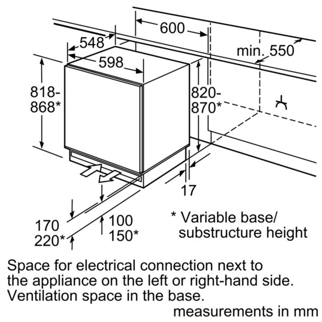 Bosch GUD15AFF0G Freezer Built Under