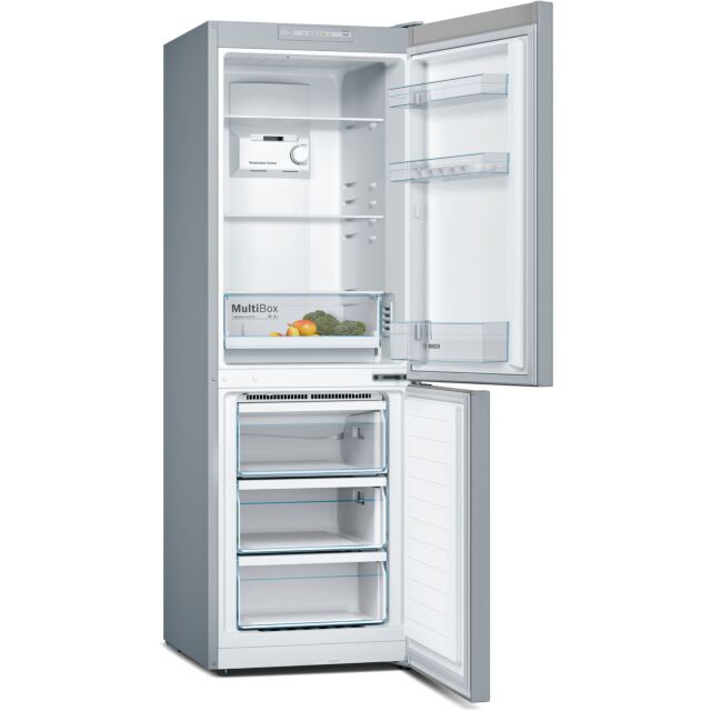 Bosch KGN33NLEBG Fridge Freezer Frost Free 176Cm Silver Inox