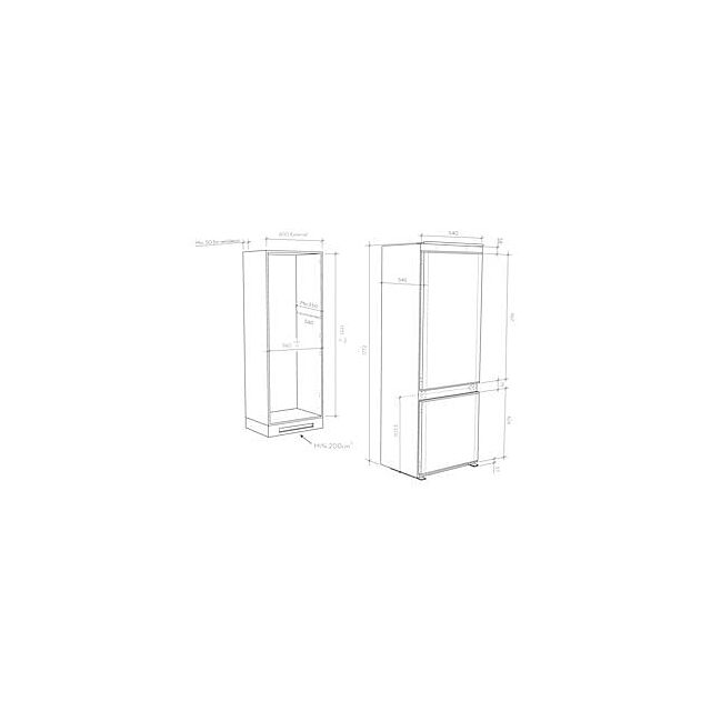 Hoover HFTNF5518EW Fridge Freezer Frost Free 70/30 Sliding