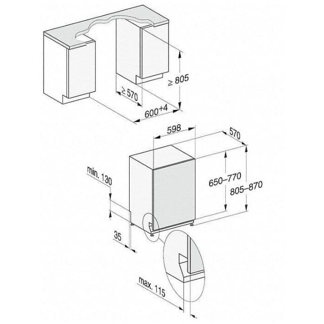 Miele G7160SCVI Dishwasher Integrated Auto Dos
