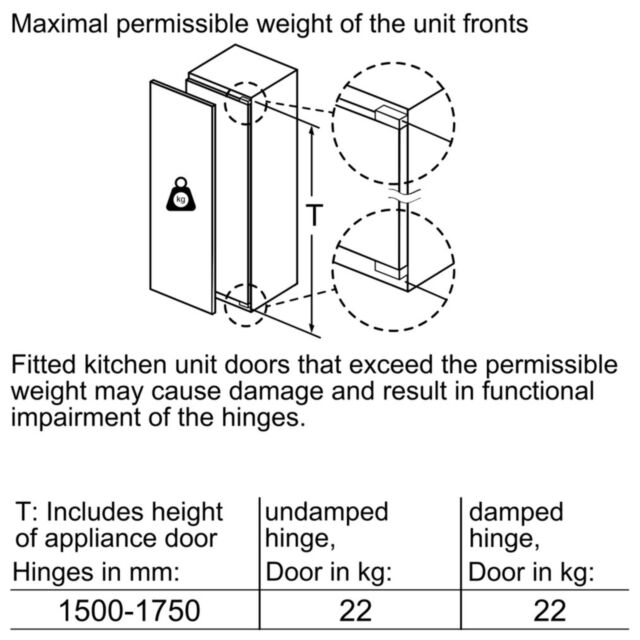 Neff GI7812EE0G Freezer Integrated No Frost 177Cm Fixed Hinge