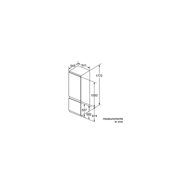Siemens KI87VVSE0G Fridge Freezer 70/30 Integrated Sliding