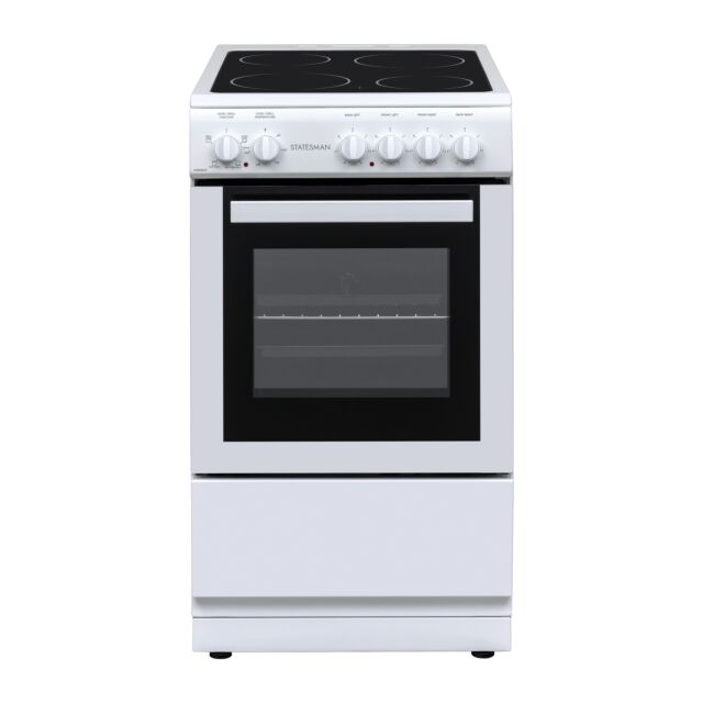 Statesman CO50ESCW Cooker 50Cm Single Cavity Ceramic Hob