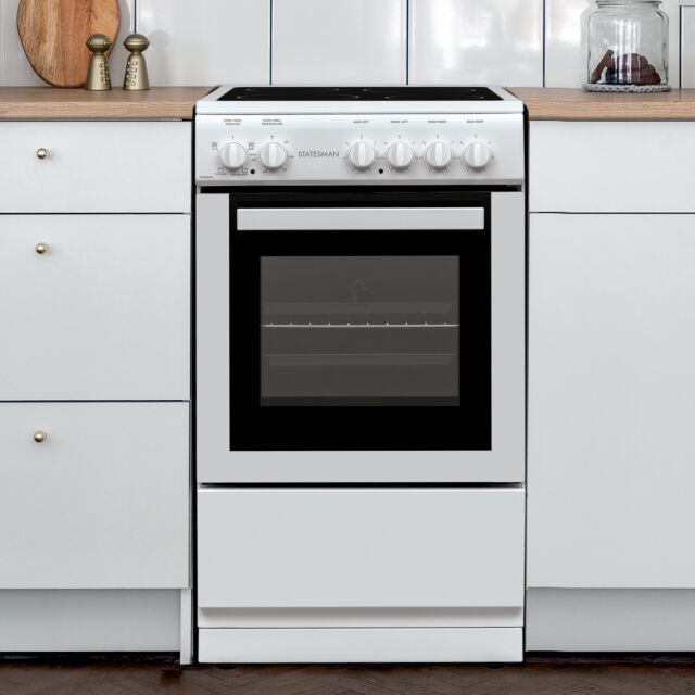 Statesman CO50ESCW Cooker 50Cm Single Cavity Ceramic Hob