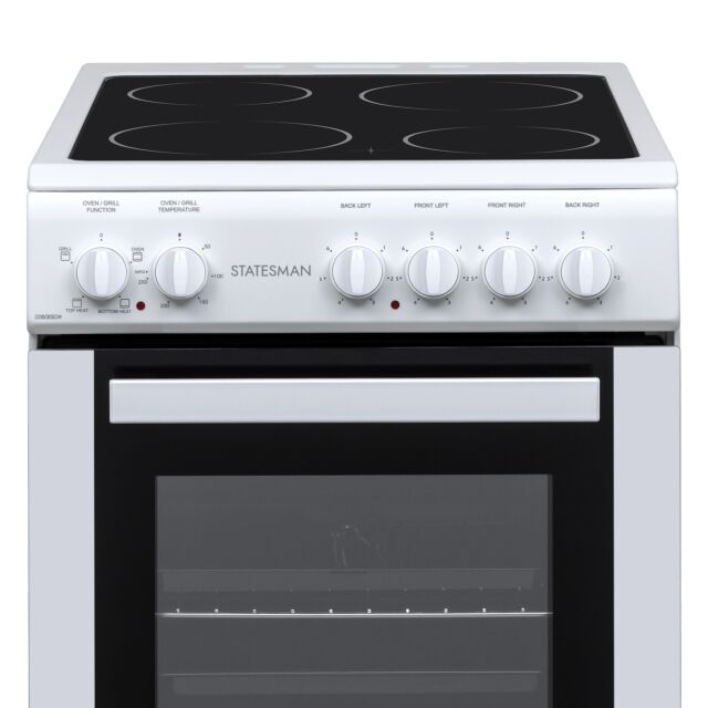 Statesman CO50ESCW Cooker 50Cm Single Cavity Ceramic Hob
