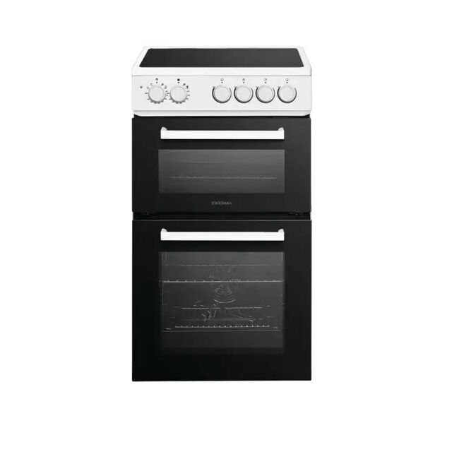 Statesman EDC150W Cooker Double White 50Cm Ceramic